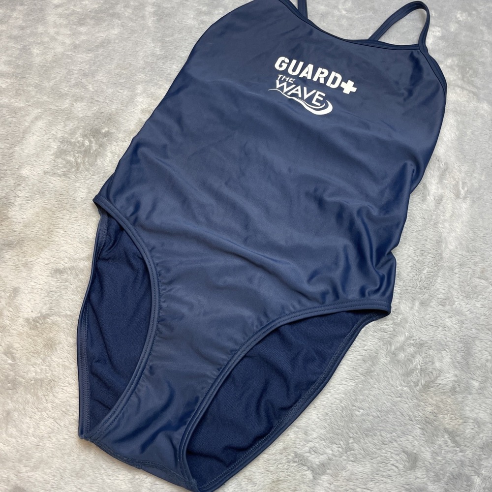 Sporti Womens One Piece Swimsuit Size 40 US 6-8 Navy Guard + The Wave Flyback
